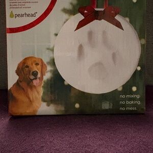 Pearhead Red and White Paw Print Keepsake/ornement